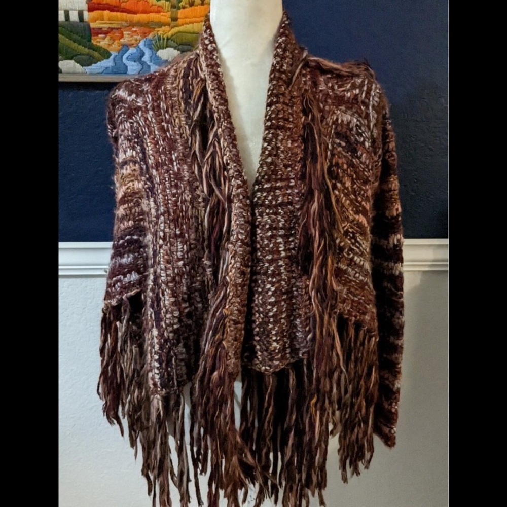 Free People Multicolor Fringed Sweater